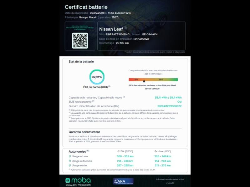 Photo 16 de l’annonce de NISSAN Leaf d’occasion à vendre à MONTPELLIER