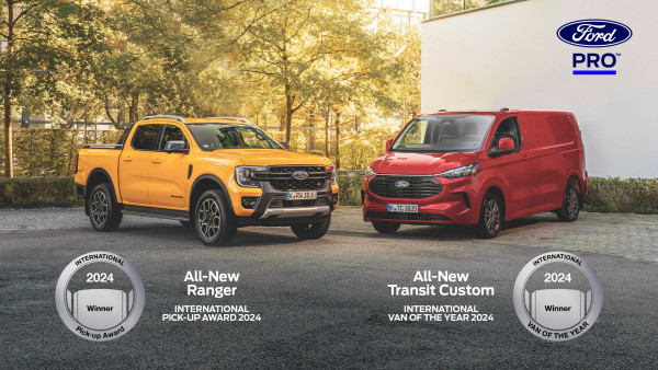 FORD PRO SÉDUIT LES PROFESSIONNELS ET REMPORTE DEUX PRIX MAJEURS : “INTERNATIONAL VAN OF THE YEAR” (IVOTY) ET CELUI DU “INTERNATIONAL PICK-UP AWARD (I